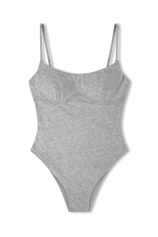 Gray one hot sale piece swimsuit