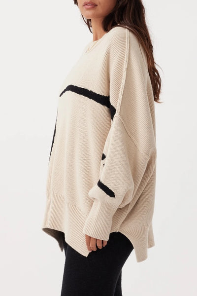 ARCAA - HAZEL SWEATER - SAND & BLACK