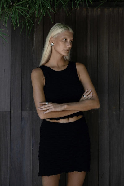 ARCAA MOVEMENT - MILA REVERSIBLE TEXTURED TANK - BLACK - PERTH STOCKIST - AUSTRALIAN STOCKIST - WA STOCKIST - AUSTRALIA STOCKIST - AUS STOCKIST - PERTH BOUTIQUE - WA BOUTIQUE - AUS BOUTIQUE - AUSTRALIA BOUTIQUE