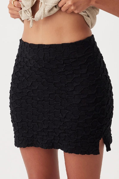 ARCAA MOVEMENT - MILA TEXTURED MINI SKIRT - BLACK - PERTH STOCKIST - AUSTRALIAN STOCKIST - WA STOCKIST - AUSTRALIA STOCKIST - AUS STOCKIST - PERTH BOUTIQUE - WA BOUTIQUE - AUS BOUTIQUE - AUSTRALIA BOUTIQUE