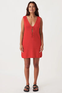 ARCAA MOVEMENT - POPPY ORGANIC COTTON LINEN MINI DRESS - HIBISCUS