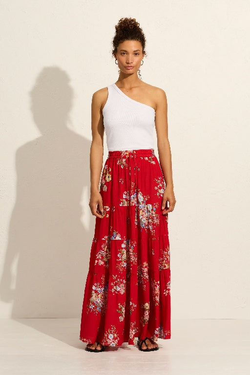 AUGUSTE - AMANI MAXI SKIRT - RED - PERTH STOCKIST