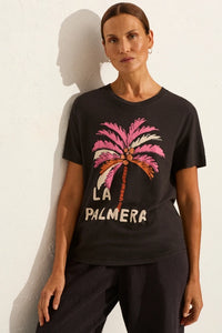 AUGUSTE - PALM CLASSIC TEE - BLACK