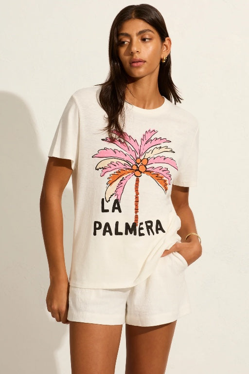  AUGUSTE - PALM CLASSIC TEE - WHITE