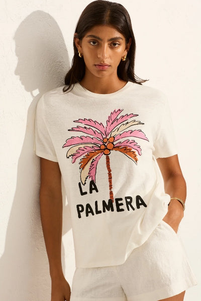  AUGUSTE - PALM CLASSIC TEE - WHITE