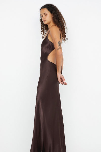 BEC + BRIDGE - SOL TIE MAXI DRESS - DARK CHOCOLATE - PERTH STOCKIST - AUSTRALIAN STOCKIST - WA STOCKIST - AUSTRALIA STOCKIST - AUS STOCKIST - PERTH BOUTIQUE - WA BOUTIQUE - AUS BOUTIQUE - AUSTRALIA BOUTIQUE