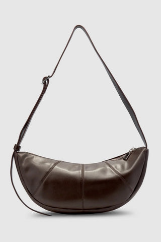 BRIE LEON - MISCHA CRESCENT BAG - DARK CHOCOLATE