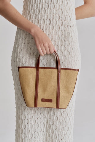 BRIE LEON - RITUAL TOTE SMALL - NATURAL/SADDLE