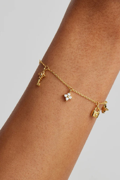 BY CHARLOTTE - LOVE UNLOCKED CHARM BRACELET - GOLD - PERTH STOCKIST - AUSTRALIAN STOCKIST - WA STOCKIST - AUSTRALIA STOCKIST - AUS STOCKIST - PERTH BOUTIQUE - WA BOUTIQUE - AUS BOUTIQUE - AUSTRALIA BOUTIQUE