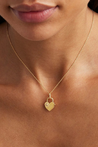 BY CHARLOTTE - LOVE UNLOCKED PADLOCK PENDANT - GOLD - PERTH STOCKIST - AUSTRALIAN STOCKIST - WA STOCKIST - AUSTRALIA STOCKIST - AUS STOCKIST - PERTH BOUTIQUE - WA BOUTIQUE - AUS BOUTIQUE - AUSTRALIA BOUTIQUE