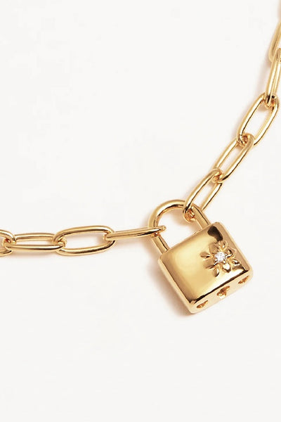 BY CHARLOTTE - PROMISE OF US LOTUS PADLOCK BRACELET - GOLD - PERTH STOCKIST - AUSTRALIAN STOCKIST - WA STOCKIST - AUSTRALIA STOCKIST - AUS STOCKIST - PERTH BOUTIQUE - WA BOUTIQUE - AUS BOUTIQUE - AUSTRALIA BOUTIQUE