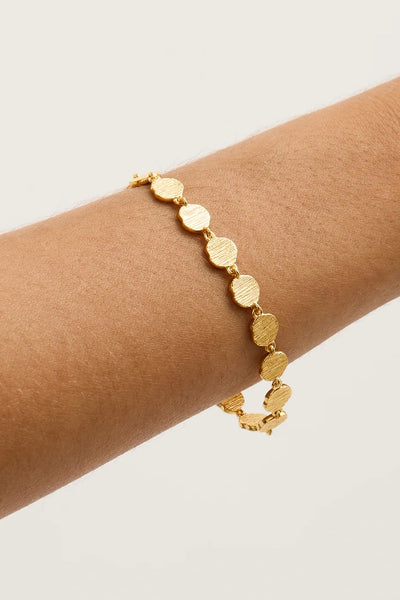 BY CHARLOTTE - WOVEN LIGHT COIN BRACELET - GOLD - PERTH STOCKIST - AUSTRALIAN STOCKIST - WA STOCKIST - AUSTRALIA STOCKIST - AUS STOCKIST - PERTH BOUTIQUE - WA BOUTIQUE - AUS BOUTIQUE - AUSTRALIA BOUTIQUE