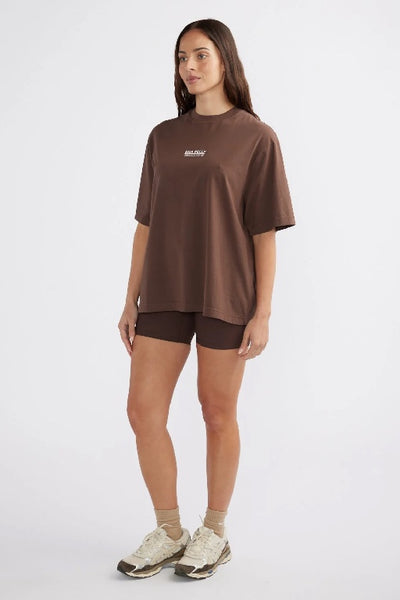 ENA PELLY - ESSENTIAL LOGO TEE - MOCHA - PERTH STOCKIST