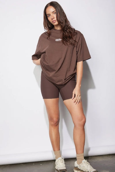 ENA PELLY - ESSENTIAL LOGO TEE - MOCHA - PERTH STOCKIST