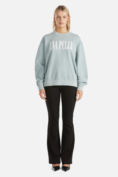 ENA PELLY - LILLY OVERSIZED SWEATER CITY LOGO - SEAFOAM