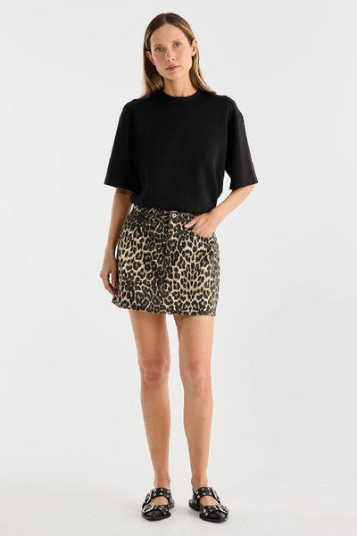 ENA PELLY - SURI MINI SKIRT - LEOPARD  - PERTH STOCKIST - AUSTRALIAN STOCKIST - WA STOCKIST - AUSTRALIA STOCKIST - AUS STOCKIST - PERTH BOUTIQUE - WA BOUTIQUE - AUS BOUTIQUE - AUSTRALIA BOUTIQUE 