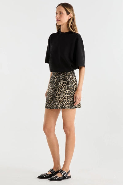 ENA PELLY - SURI MINI SKIRT - LEOPARD  - PERTH STOCKIST - AUSTRALIAN STOCKIST - WA STOCKIST - AUSTRALIA STOCKIST - AUS STOCKIST - PERTH BOUTIQUE - WA BOUTIQUE - AUS BOUTIQUE - AUSTRALIA BOUTIQUE 