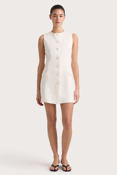 FAITHFULL THE BRAND - JANE MINI DRESS - WHITE - PERTH STOCKIST - PERTH BOUTIQUE - WA STOCKIST - WA BOUTIQUE