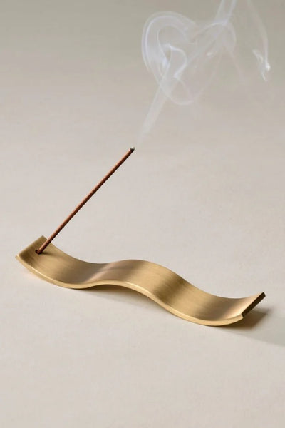 GENTLE HABITS - BRASS WAVE INCENSE HOLDER