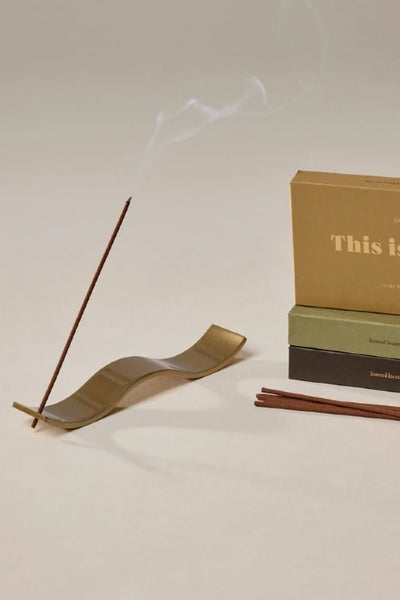 GENTLE HABITS - BRASS WAVE INCENSE HOLDER