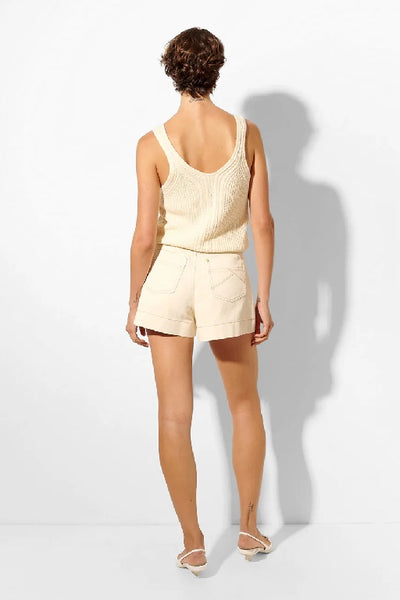 KIVARI - CELENE DENIM SHORT - CREAM