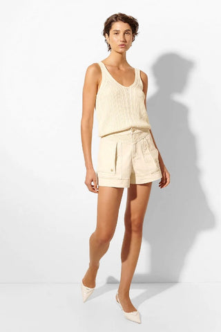 KIVARI - CELENE DENIM SHORT - CREAM