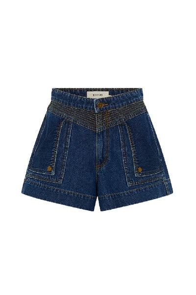 KIVARI - CELENE DENIM SHORT - INDIGO BLUE