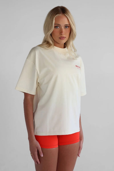 LEELO ACTIVE - THE PILATES COLLECTION BOYFRIEND TEE - CREAM - PERTH STOCKIST