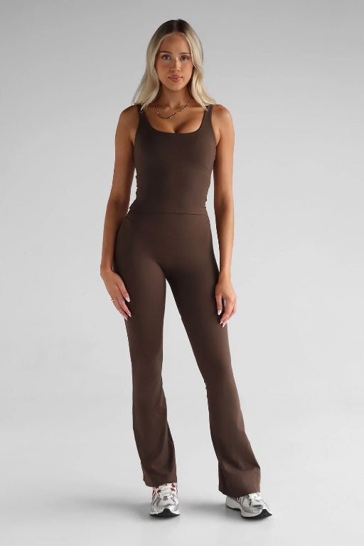 LEELO ACTIVE - CLASSIC FLARE LEGGINGS - COCOA BEAN