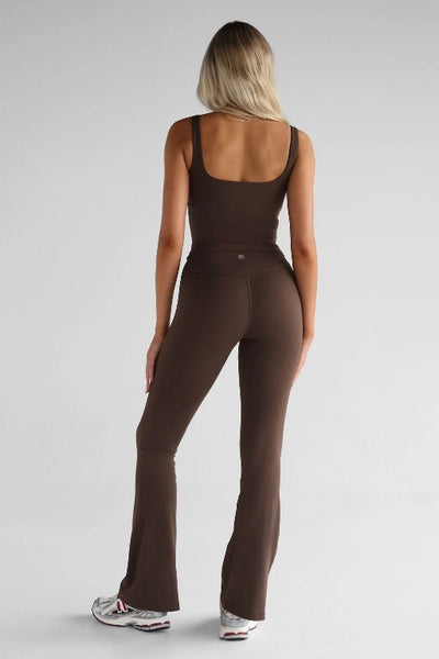 LEELO ACTIVE - CLASSIC FLARE LEGGINGS - COCOA BEAN -  PERTH STOCKIST