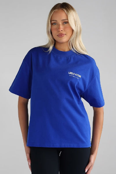 LEELO ACTIVE- THE PILATES COLLECTION BOYFRIEND TEE - COBALT BLUE  - PERTH STOCKIST - AUSTRALIAN STOCKIST - WA STOCKIST - AUSTRALIA STOCKIST - AUS STOCKIST - PERTH BOUTIQUE - WA BOUTIQUE - AUS BOUTIQUE - AUSTRALIA BOUTIQUE 