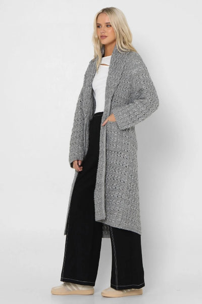 LOST IN LUNAR - CHARLI KNIT CARDIGAN - GREY