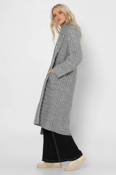 LOST IN LUNAR - CHARLI KNIT CARDIGAN - GREY