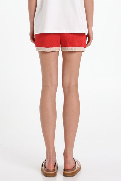 LOST IN LUNAR - JESSIE KNIT SHORTS - RED