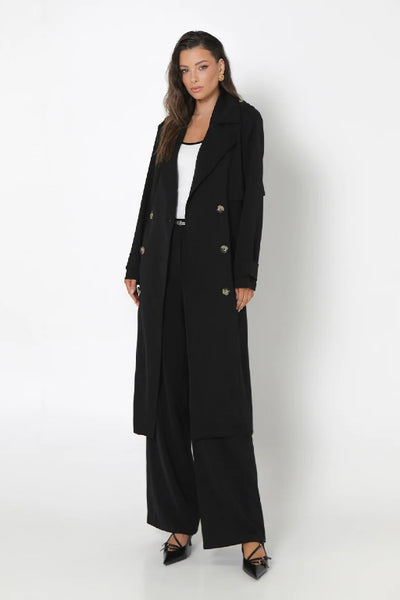 MADISON - MARISSA TRENCH COAT - BLACK