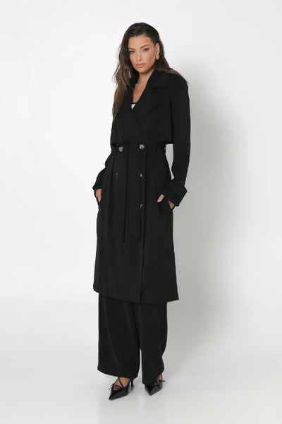 MADISON - MARISSA TRENCH COAT - BLACK