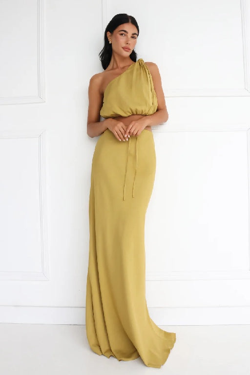 MADISON THE LABEL - ALBI MAXI SKIRT - KHAKI - PERTH STOCKIST - AUSTRALIAN STOCKIST - WA STOCKIST - AUSTRALIA STOCKIST - AUS STOCKIST - PERTH BOUTIQUE - WA BOUTIQUE - AUS BOUTIQUE - AUSTRALIA BOUTIQUE 