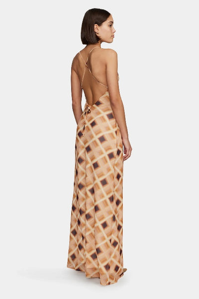 OWNLEY - REMY MAXI DRESS - CARAMEL CHECK - PERTH STOCKIST - AUSTRALIAN STOCKIST - WA STOCKIST - AUSTRALIA STOCKIST - AUS STOCKIST - PERTH BOUTIQUE - WA BOUTIQUE - AUS BOUTIQUE - AUSTRALIA BOUTIQUE