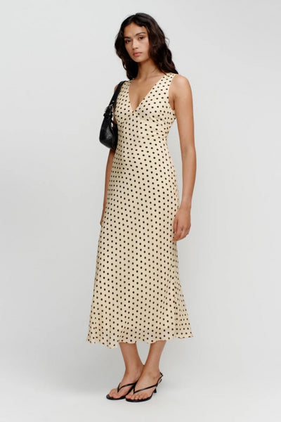 OWNLEY - TULLP MIDI DRESS - BUTTER SPOT