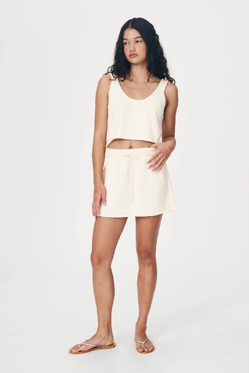 ROWIE - ALMA KNIT MINI SKIRT - BONE - PERTH STOCKIST