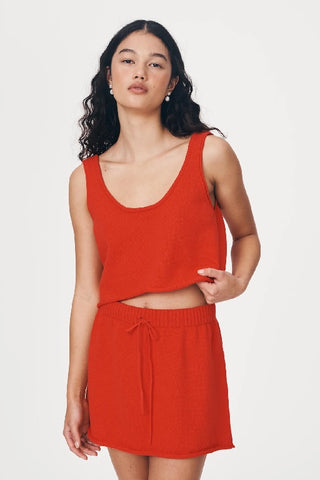 ROWIE - BELEN KNIT CROP - APEROL RED - PERTH STOCKIST