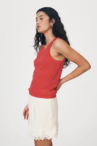 ROWIE - HUBERT KNIT TANK - APPLE RED - PERTH STOCKIST