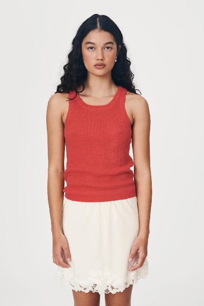 ROWIE - HUBERT KNIT TANK - APPLE RED - PERTH STOCKIST