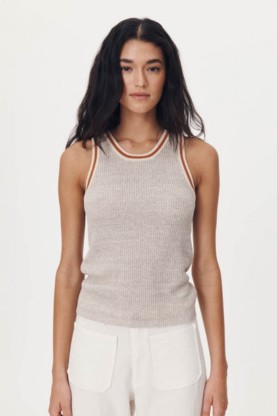 ROWIE - HUBERT KNIT TANK - OAT MARLE