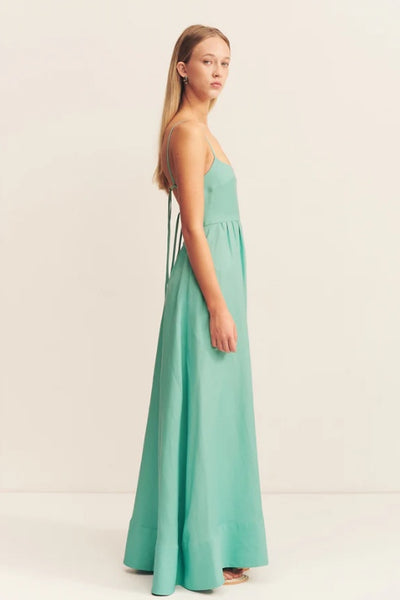 SHONA JOY - ALEC LOW OPEN BACK MAXI DRESS - POOL BLUE