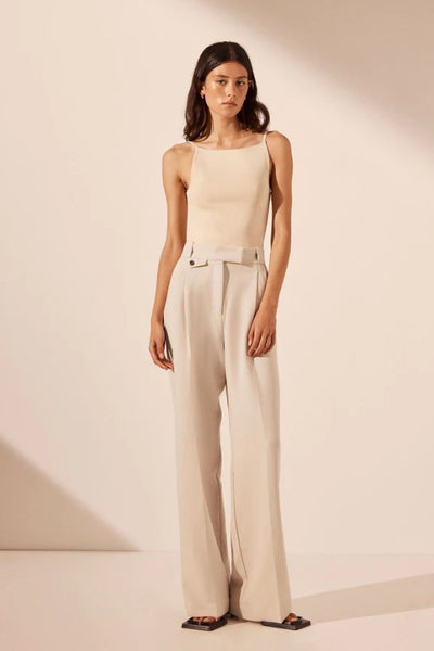 SHONA JOY - IRENA HIGH WAISTED TAILORED PANT - BONE