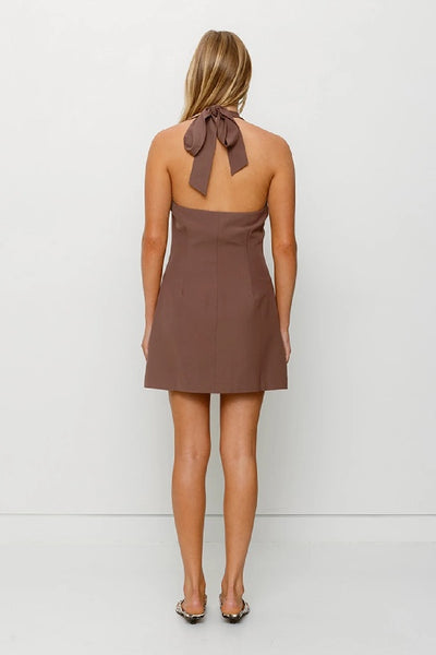 THE WOLF GANG - IRIDA VEST DRESS - CHOCOLATE 