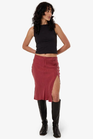 THRILLS - BLAIR SLIP SKIRT - CABERNET - PERTH STOCKIST - AUSTRALIAN STOCKIST - WA STOCKIST - AUSTRALIA STOCKIST - AUS STOCKIST - PERTH BOUTIQUE - WA BOUTIQUE - AUS BOUTIQUE - AUSTRALIA BOUTIQUE