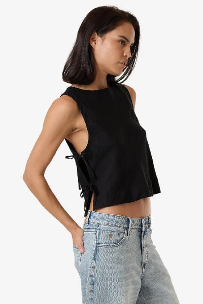 THRILLS - EMBER TIE TOP - BLACK