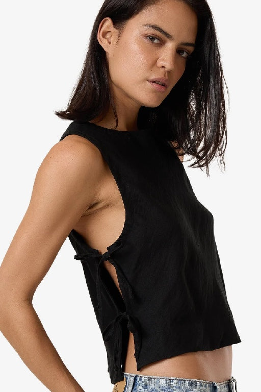 THRILLS - EMBER TIE TOP - BLACK